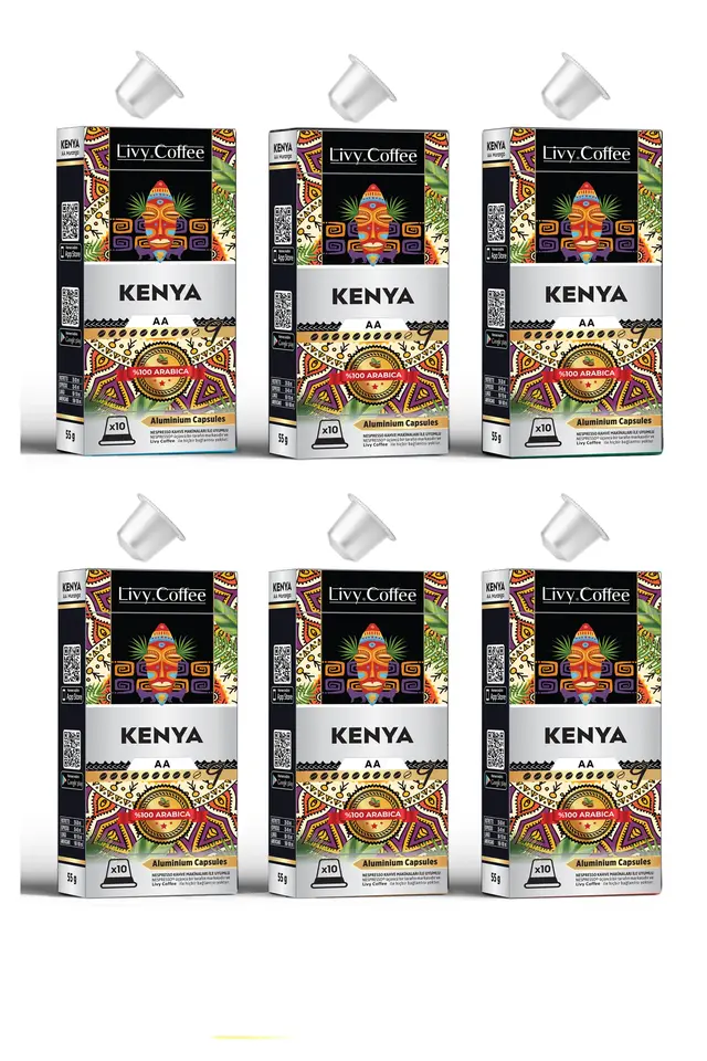 Livy Coffee® Nespresso Uyumlu Kapsül Kahve Kenya 60 Kapsül