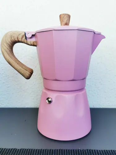 CoffeeHutt Aloha Hes-6 Moka Pot Pink