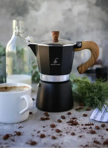 CoffeeHutt Black Gt Moka Pot 6 cup