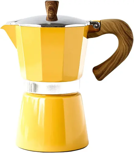 CoffeeHutt Aloha Hes-6 Moka Pot Yellow