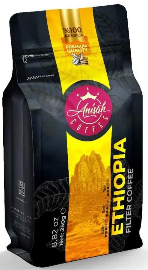 250 GR ANİŞAH FİLTRE KAHVE ETİYOPYA YIRGACHEFFE ORTA KAVRULMUŞ-ÇEKİRDEK
