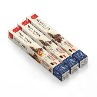 Nish Coffee Aromalı Kapsül Kahve 3'lü Set (Karamel-Vanilya-Çikolata) - 30 Adet
