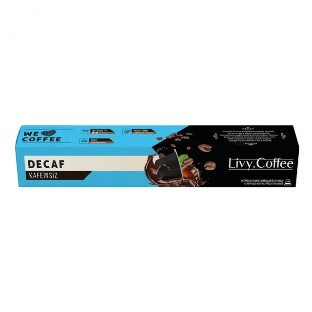Nespresso® Uyumlu Kapsül Kahve Decaf Kafeinsiz 10 Kapül