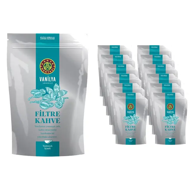 Kahve Dünyası Vanilya Aromalı Filtre Kahve 3 kg (250 g x 12 Adet) – Öğütülmüş Koli
