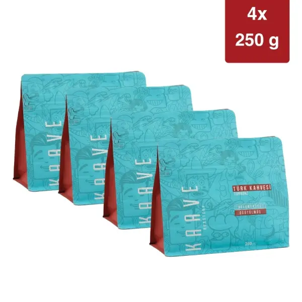 Türk Kahvesi Turkuaz 250 Gr*4'lü Tanışma Paketi