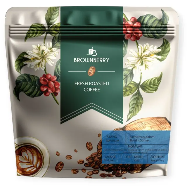 Kahve Çekirdek Gurme Blend Standart Kavrum(Standard Roast) - Orta Dişli Öğ.-Metal Filter - 250 Gr