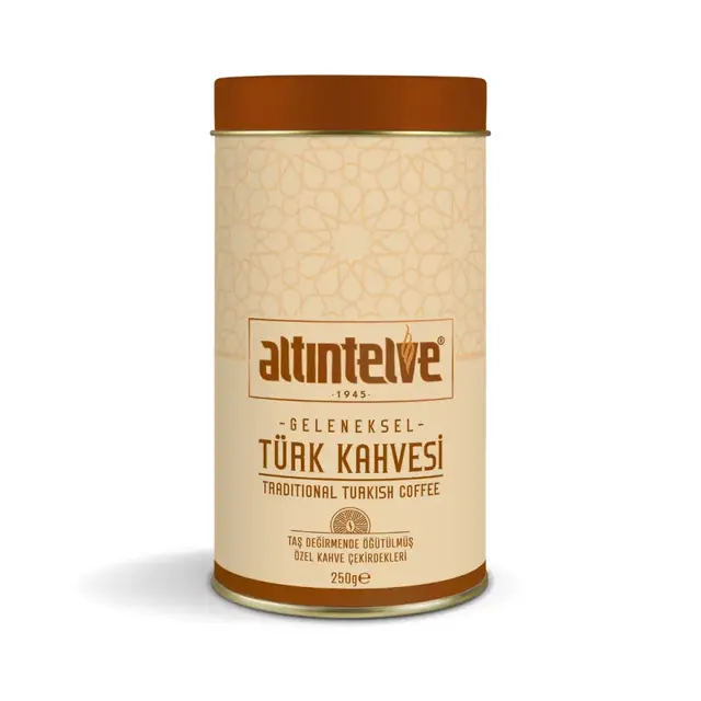 Altıntelve Orta Kavrulmuş Türk Kahvesi 250 gr Teneke – Geleneksel Öğütülmüş Türk Kahvesi