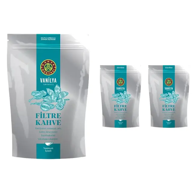 Kahve Dünyası Vanilya Aromalı Öğütülmüş Filtre Kahve 500 g (2 x 250 g)