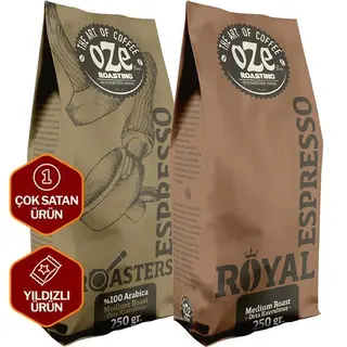 Royal ve Roasters Espresso Kahve Seti 2'li 250G - Tanışma Setleri | Avantajlı Fiyatlarla Keşfet
