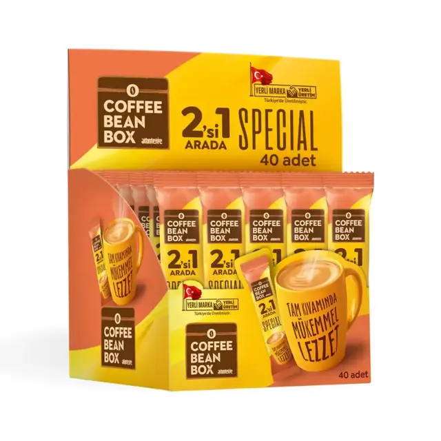 CoffeeBeanBox 2'si 1 Arada Hazır Kahve Special 40'lı Paket – Şekersiz