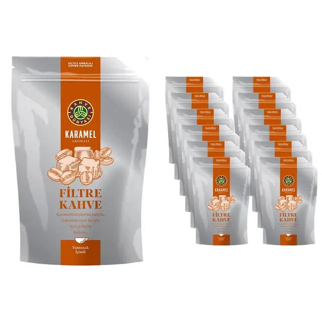 Kahve Dünyası Karamel Aromalı Öğütülmüş Filtre Kahve 3 kg (12 x 250 g) Koli