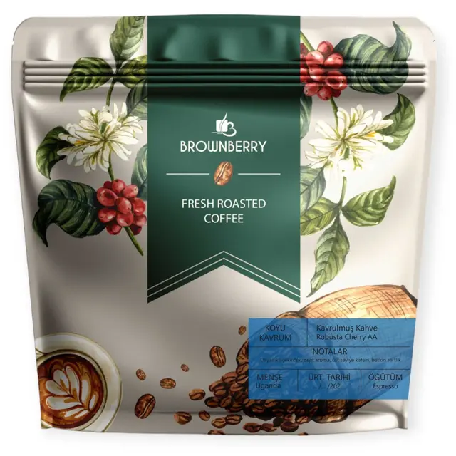Robusta Kahve Kavrulmuş İnce Öğütülmüş- Espresso Gr. - 4 x 250 Gr (1 Kg) - Koyu Kavrum (Bold Roast)