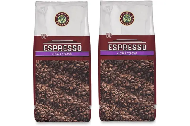 Kahve Dünyası Kavrulmuş Espresso Çekirdek Kahve 1 Kg x 2 Adet