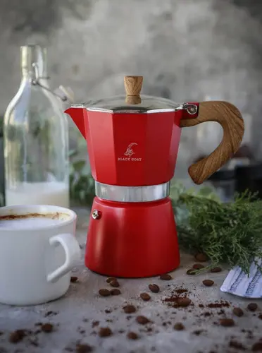 CoffeeHutt Aloha Red Moka Pot 300 ml 6 Cup