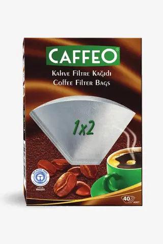 Caffeo Kahve Filtre Kağıdı Beyaz 1x2 | 40 Adet
