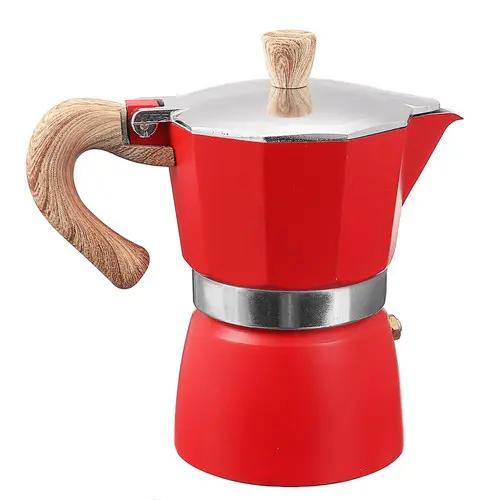 CoffeeHutt Aloha Moka Pot 150 ml 3 Cup Kırmızı