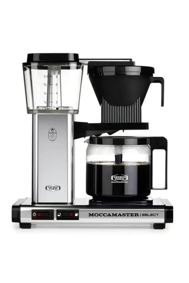Parlak Gümüş | Moccamaster Select Filtre Kahve Makinesi Cam Potlu