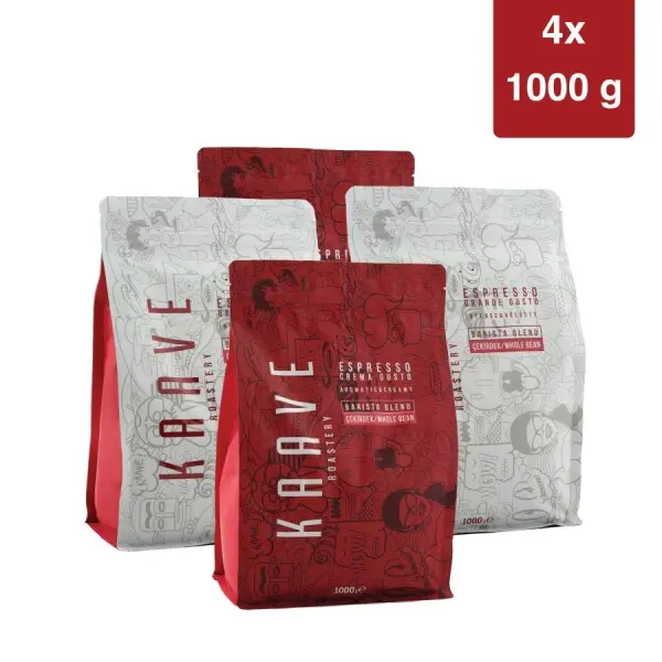 Grande Gusto Espresso Çekirdek 1000 Gr (2 Adet) + Crema Gusto Espresso Çekirdek 1000 Gr (2 Adet) 4'lü Tanışma Paketi