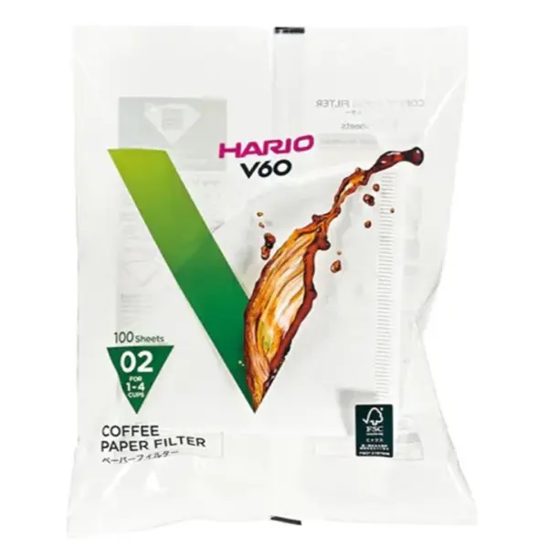 Hario V60 02 Beyaz Dripper Filtresi (100 adet)